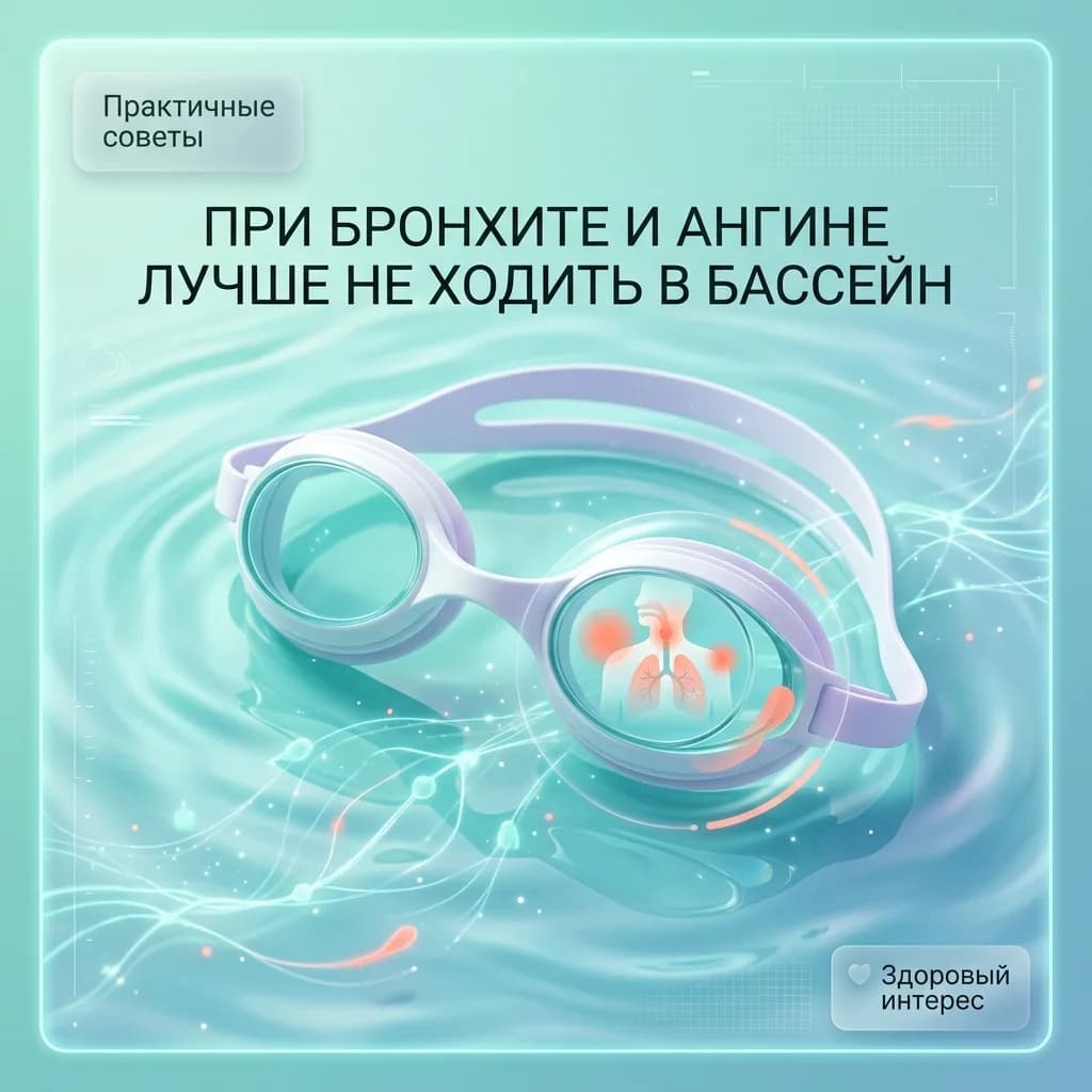 При бронхите и ангине лучше не ходить в бассейн