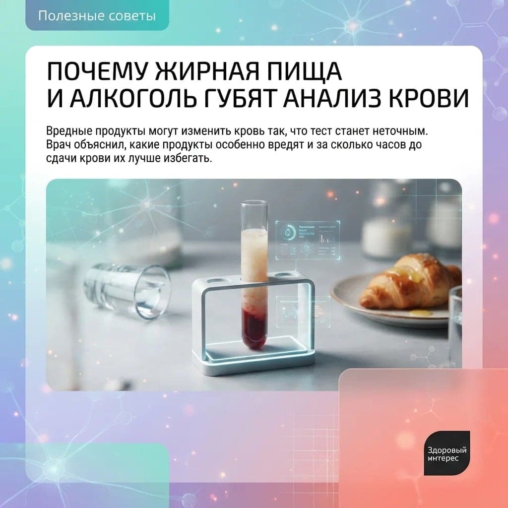 Почему жирная еда и алкоголь портят анализ крови