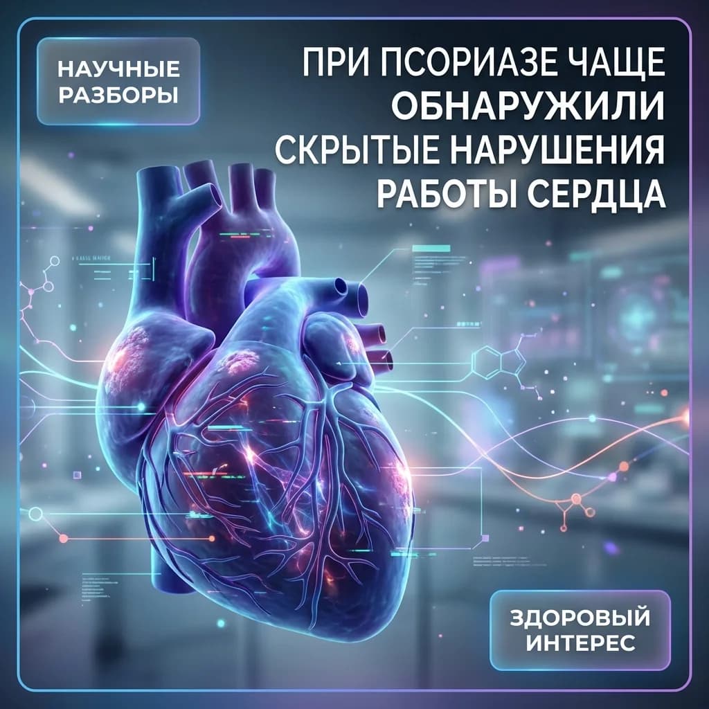 При псориазе чаще обнаружили скрытые нарушения работы сердца