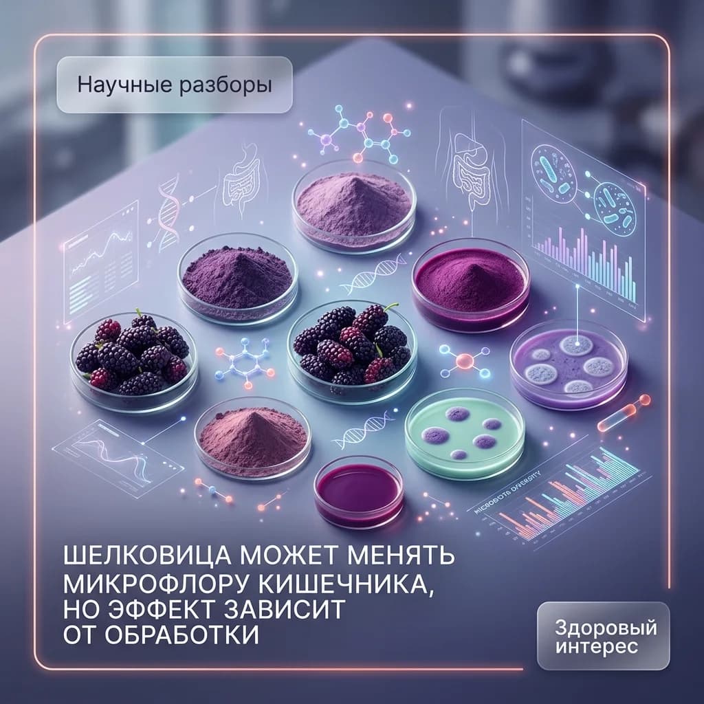 Шелковица может менять микрофлору кишечника — но эффект зависит от обработки
