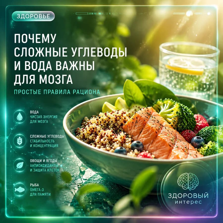 Почему сложные углеводы и вода важны для мозга: простые правила рациона