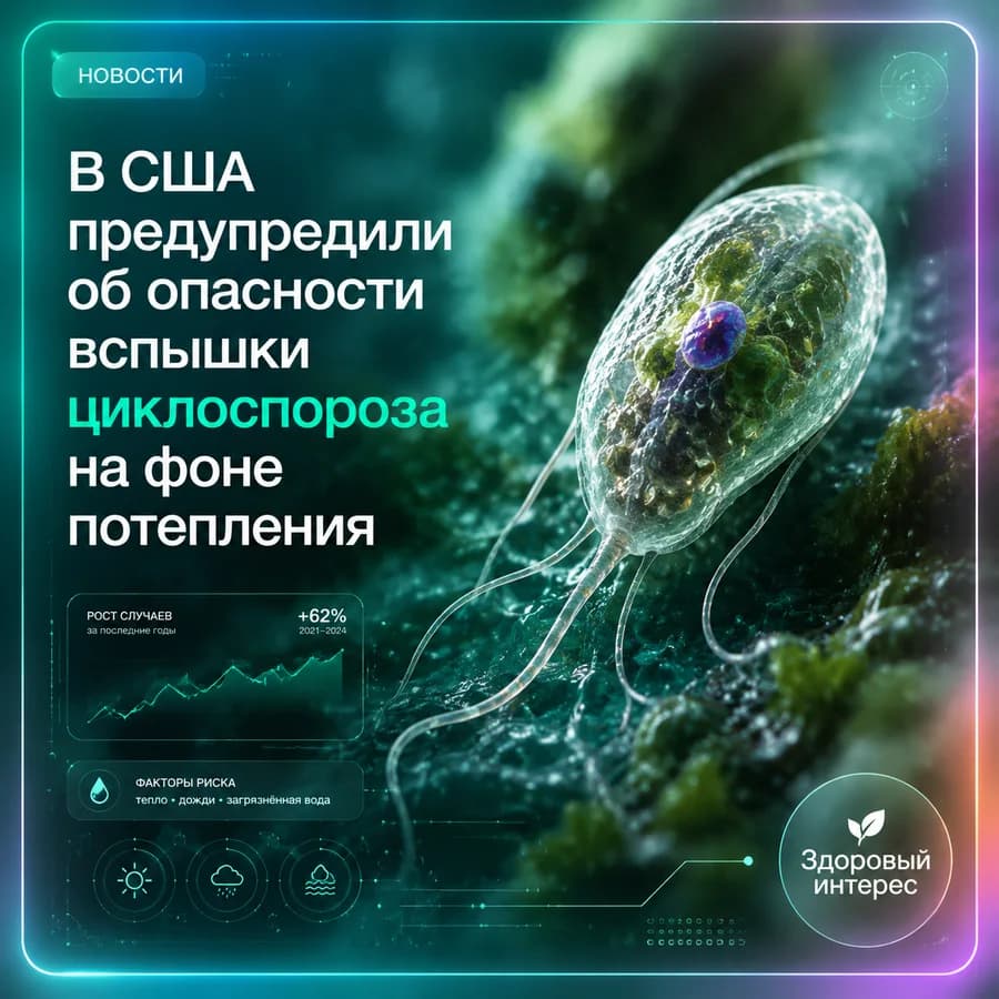 В США предупредили об опасности вспышки циклоспороза на фоне потепления