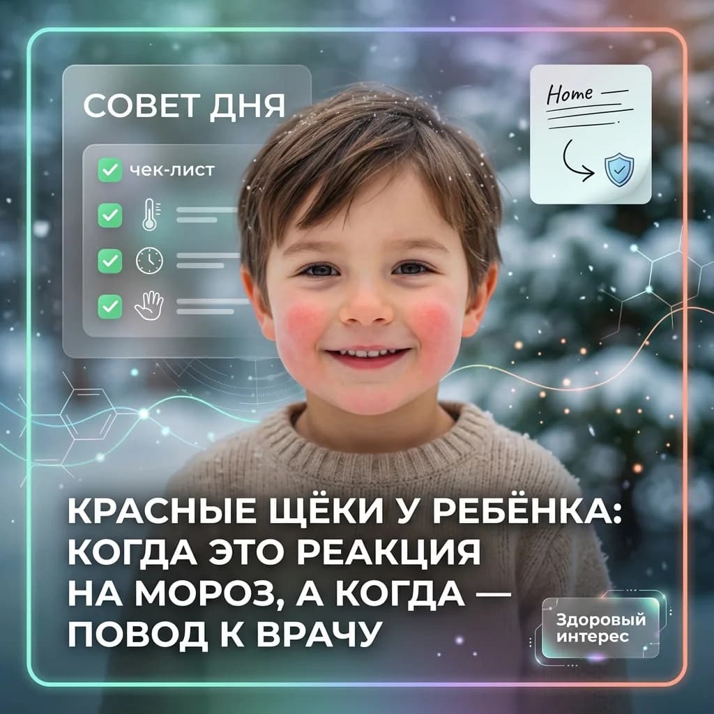 Красные щёки у ребёнка: когда это реакция на мороз, а когда — повод к врачу