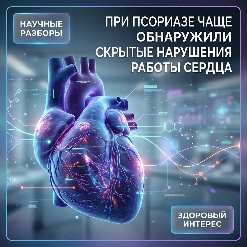 При псориазе чаще обнаружили скрытые нарушения работы сердца