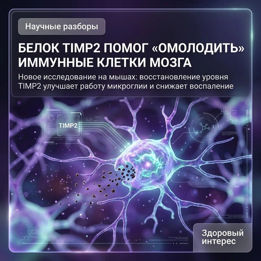 Белок TIMP2 помог «омолодить» иммунные клетки мозга у мышей