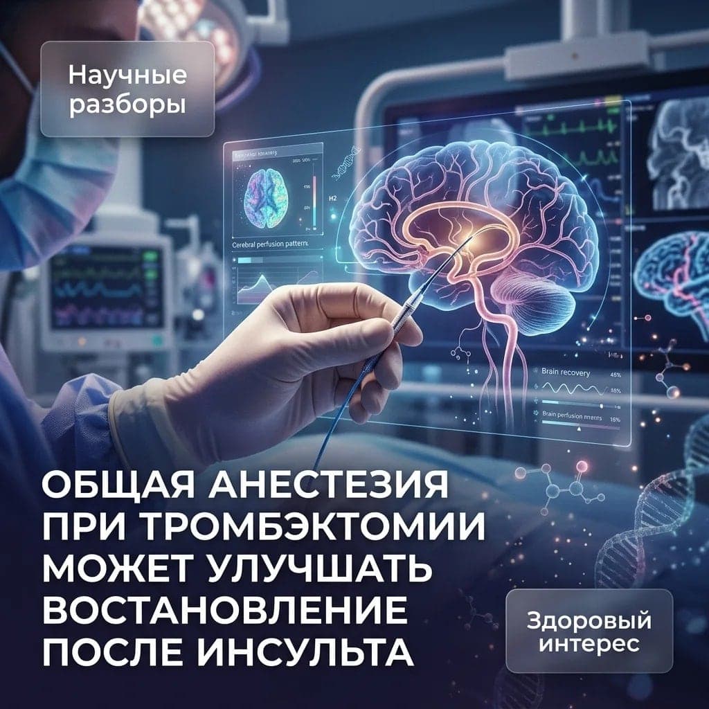 Общая анестезия при тромбэктомии может улучшать восстановление после инсульта