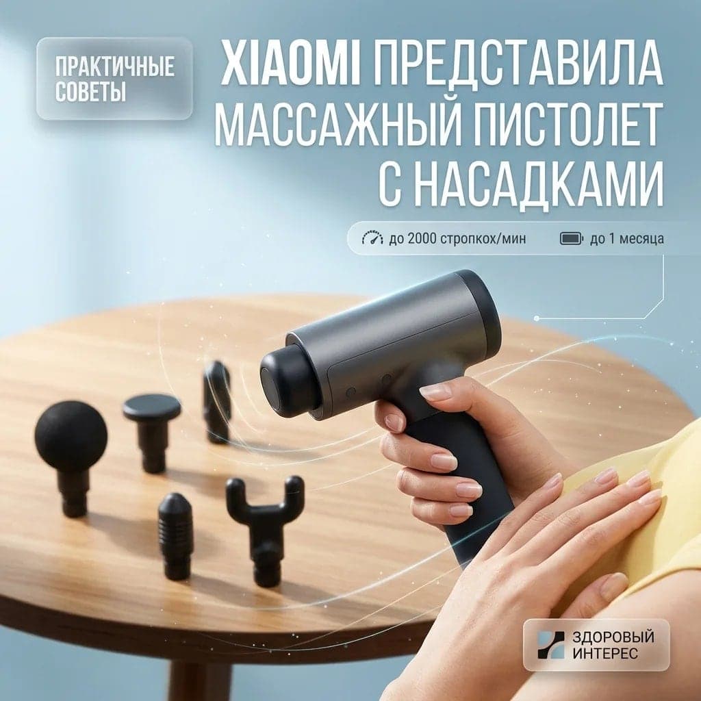 Xiaomi представила массажный пистолет с насадками