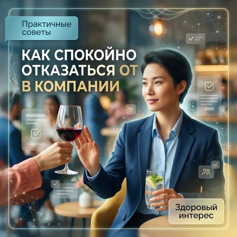 Как спокойно отказаться от алкоголя в компании