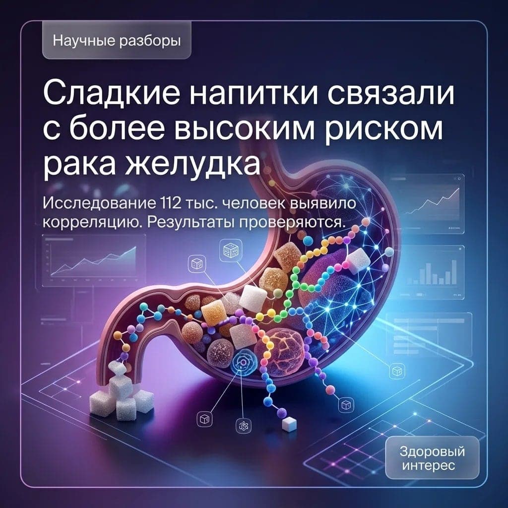 Сладкие напитки связали с более высоким риском рака желудка