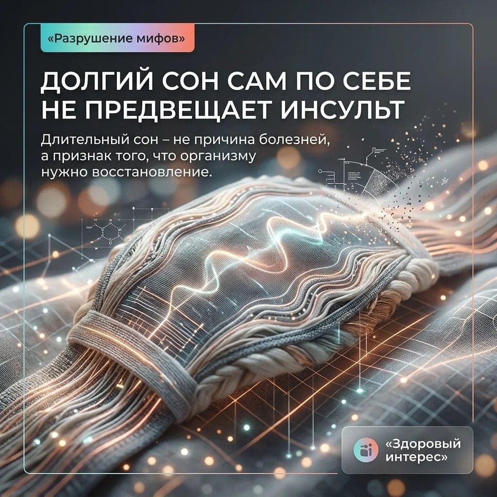 Долгий сон сам по себе не предвещает инсульт