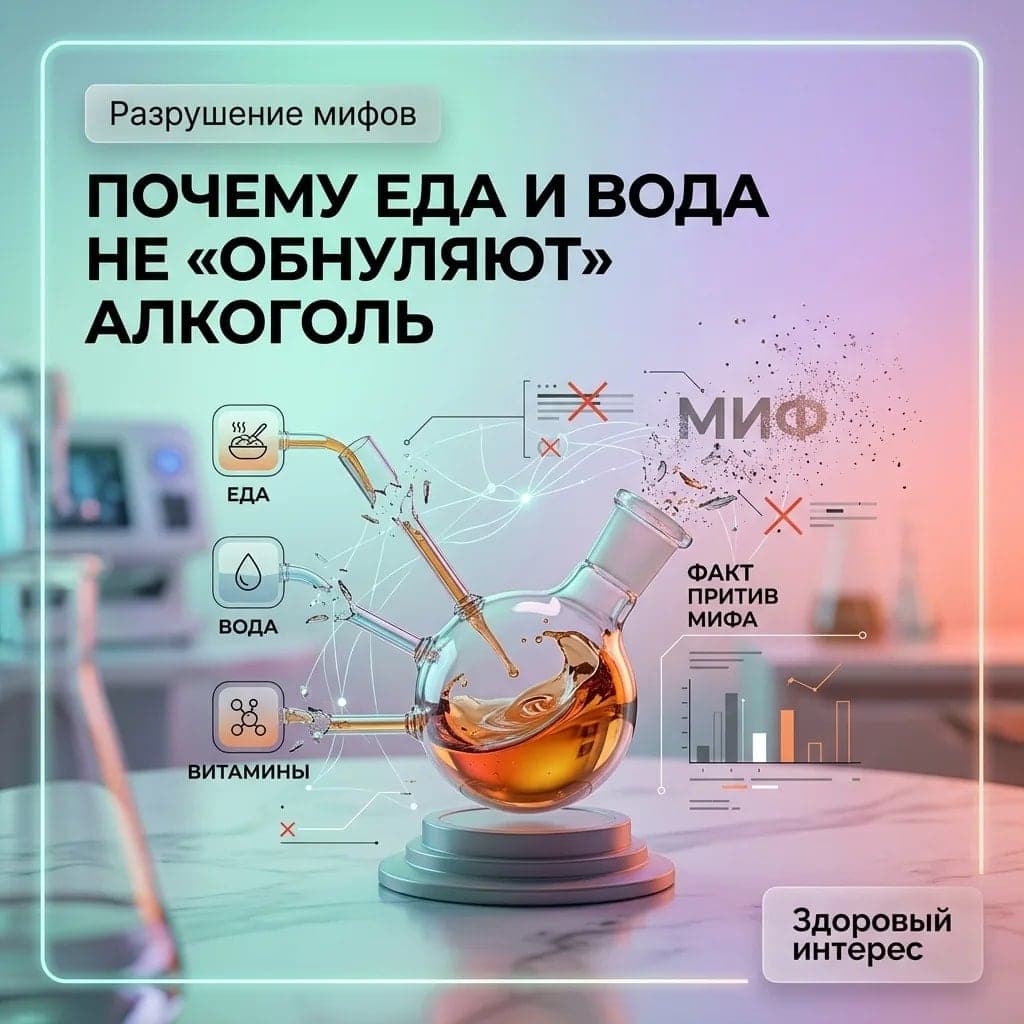 Почему еда и вода не «обнуляют» алкоголь