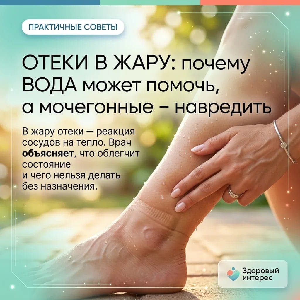Отеки в жару: почему вода может помочь, а мочегонные — навредить