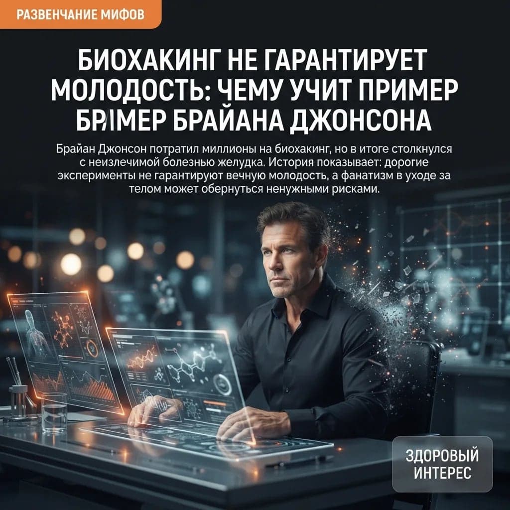 Биохакинг не гарантирует молодость: что показал случай Брайана Джонсона